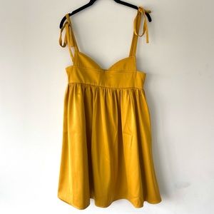 Yellow Empire Waist Mini Dress